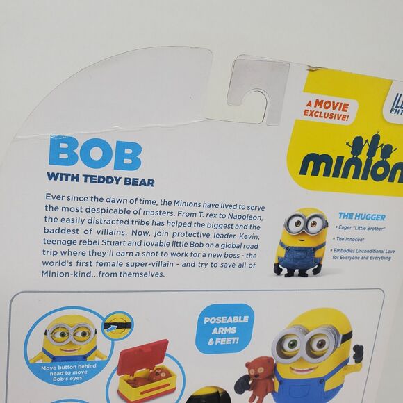 MINIONS DELUXE FIGURE MOVIE EXCLUSIVE BOB WITH TEDDY BEAR AND LUNCHBOX - Picture 5 of 6
